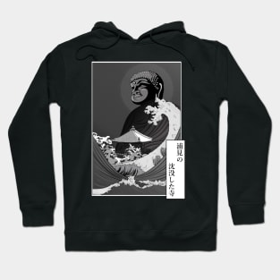 Buddha and tsunami on a temple Hoodie